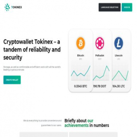 Скриншот главной страницы сайта tokinex.io