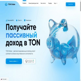 Скриншот главной страницы сайта tonstake.app