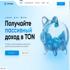 Скриншот главной страницы сайта tonstake.finance