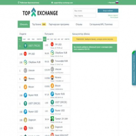 Скриншот главной страницы сайта top-exchange.com