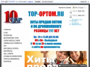 Скриншот главной страницы сайта top-optom.ru