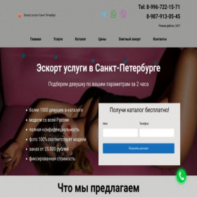 Скриншот главной страницы сайта topeskortspb.ru