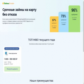 Скриншот главной страницы сайта topmicrozaimtut.store