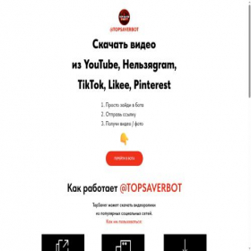 Скриншот главной страницы сайта topsaverbot.com