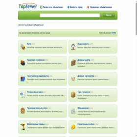 Скриншот главной страницы сайта topserver.ru