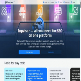 Скриншот главной страницы сайта topvisor.com