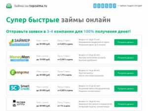 Скриншот главной страницы сайта topzaima.ru