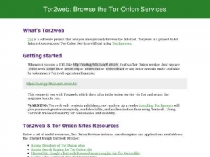Скриншот главной страницы сайта tor2web.org