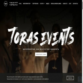 Скриншот главной страницы сайта toras.events