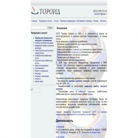 Скриншот главной страницы сайта toroid.ru
