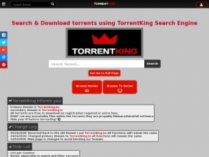 Скриншот главной страницы сайта torrentking.eu