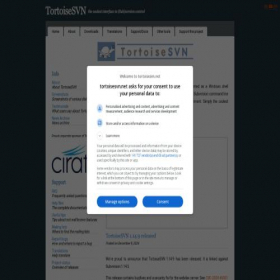 Скриншот главной страницы сайта tortoisesvn.net