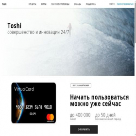 Скриншот главной страницы сайта toshi.global