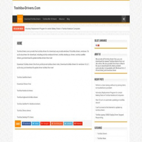Скриншот главной страницы сайта toshiba-drivers.com