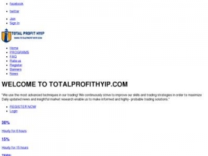Скриншот главной страницы сайта totalprofithyip.com