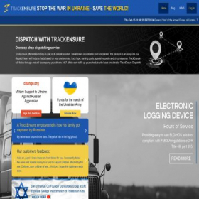 Скриншот главной страницы сайта trackensure.com