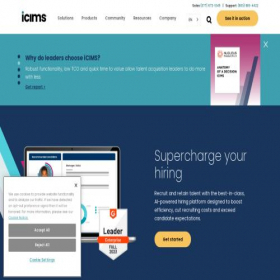 Скриншот главной страницы сайта tracking.icims.com