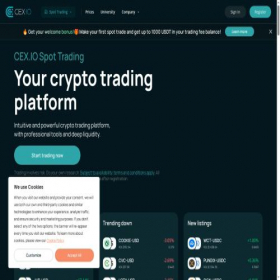 Скриншот главной страницы сайта trade.cex.io