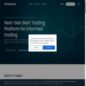 Скриншот главной страницы сайта trade.com