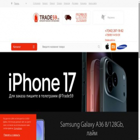 Скриншот главной страницы сайта trade59.ru