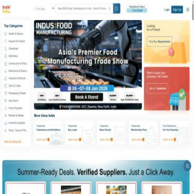 Скриншот главной страницы сайта tradeindia.com