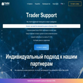 Скриншот главной страницы сайта trader-support.net