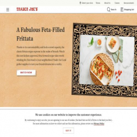 Скриншот главной страницы сайта traderjoes.com