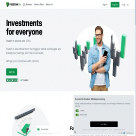 Скриншот главной страницы сайта tradernet.com