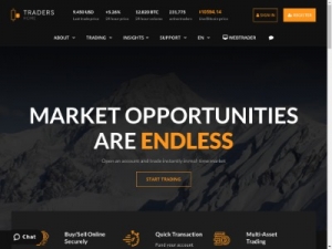 Скриншот главной страницы сайта tradershome.com