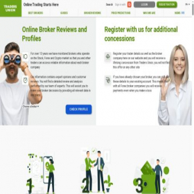 Скриншот главной страницы сайта tradersunion.com