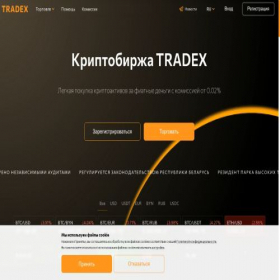 Скриншот главной страницы сайта tradex.by