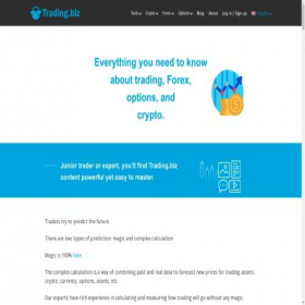 Скриншот главной страницы сайта trading.biz