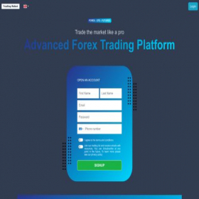Скриншот главной страницы сайта tradingrobot.software