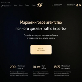 Скриншот главной страницы сайта trafficexperts.ru