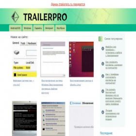 Скриншот главной страницы сайта trailerpro.ru