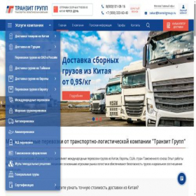 Скриншот главной страницы сайта transitgroup.ru