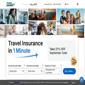 Скриншот главной страницы сайта travel-insurer.com