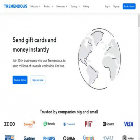 Скриншот главной страницы сайта tremendous.com