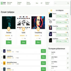 Скриншот главной страницы сайта treyder-rating.ru