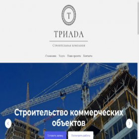 Скриншот главной страницы сайта triada-stroi.ru