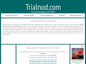 Скриншот главной страницы сайта trialnod.com