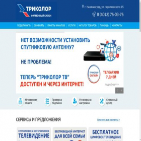 Скриншот главной страницы сайта tricolor39.tv
