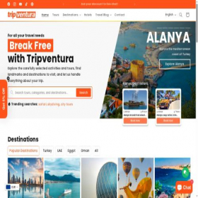 Скриншот главной страницы сайта tripventura.com