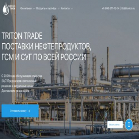 Скриншот главной страницы сайта tritontrade.ru