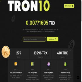 Скриншот главной страницы сайта tron10.com