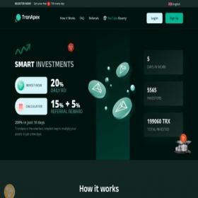 Скриншот главной страницы сайта tronapex.com