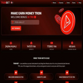 Скриншот главной страницы сайта tronbet.pw