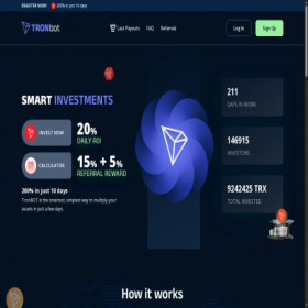 Скриншот главной страницы сайта tronbot.co