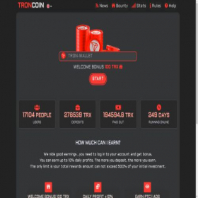 Скриншот главной страницы сайта troncoin.fun
