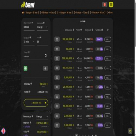 Скриншот главной страницы сайта tronenergy.market